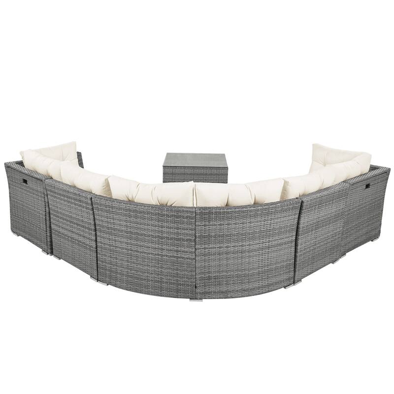 Patio Furniture Set Outdoor Furniture Daybed Rattan Sectional Furniture Set Patio Seating Group With Cushions and Center Table