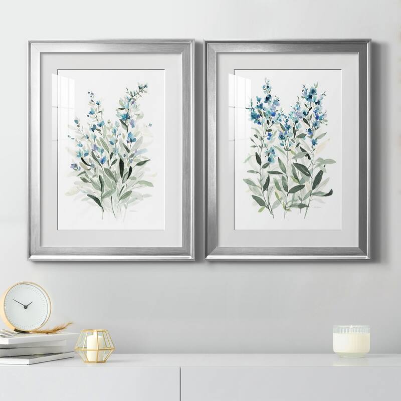 Delicate Blue Botanical I Premium Framed Print - Ready to Hang