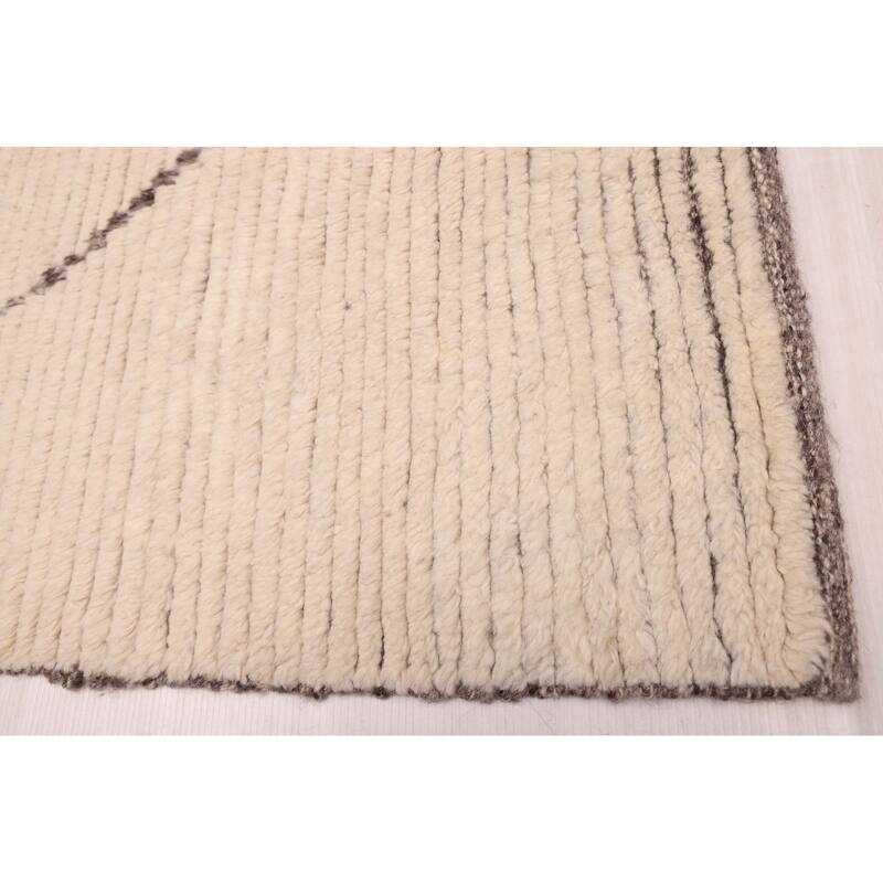 ECARPETGALLERY Hand-knotted Looma Cream Wool Rug - 8'0 x 9'11