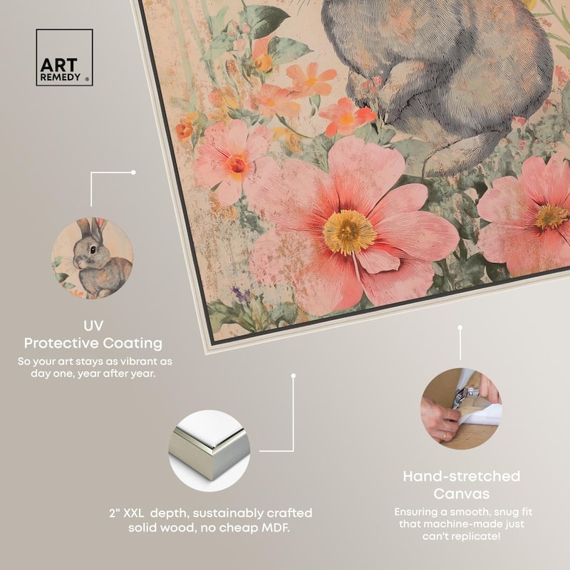 Floral Bunny Canvas by Art Remedy