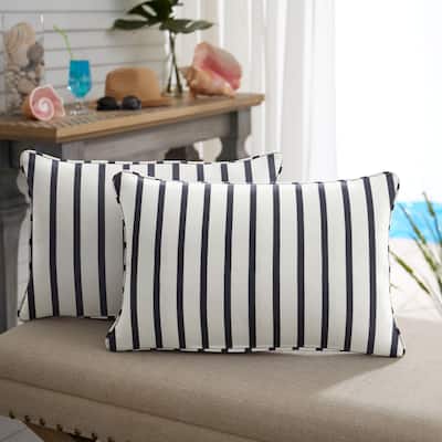 Sunbrella Lido Indigo Corded Indoor/ Outdoor Pillows (Set of 2)