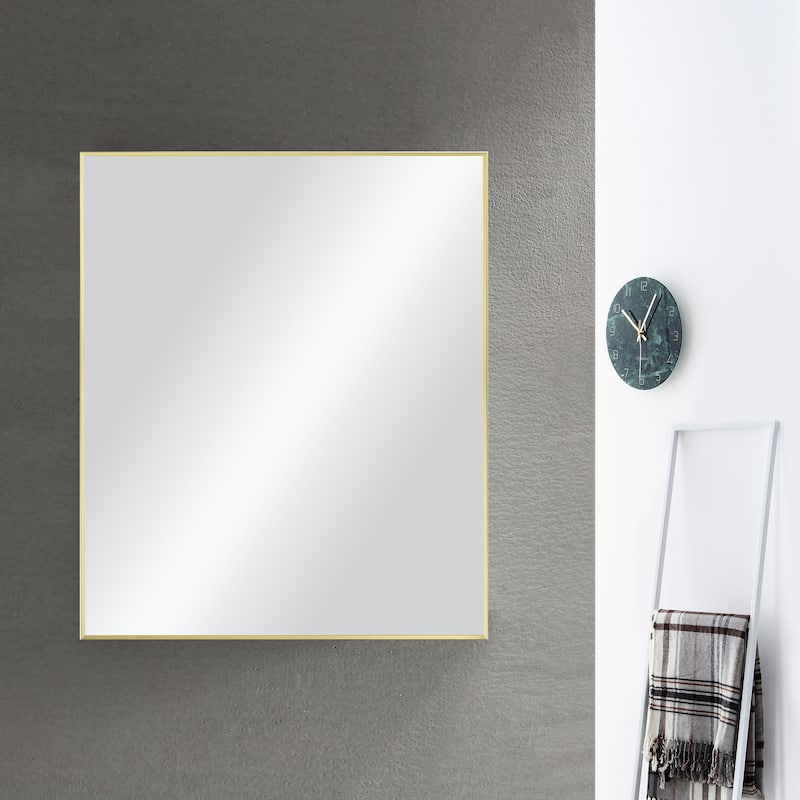 30 x 36 Inch Shatterproof Wall Mount Metal Frame Mirror