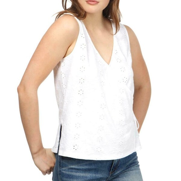 lucky brand white eyelet top