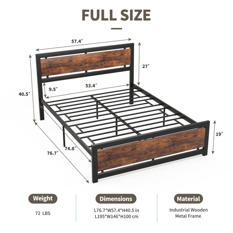 Full/Twin/ Queen/ King Metal Platform Bed Frame