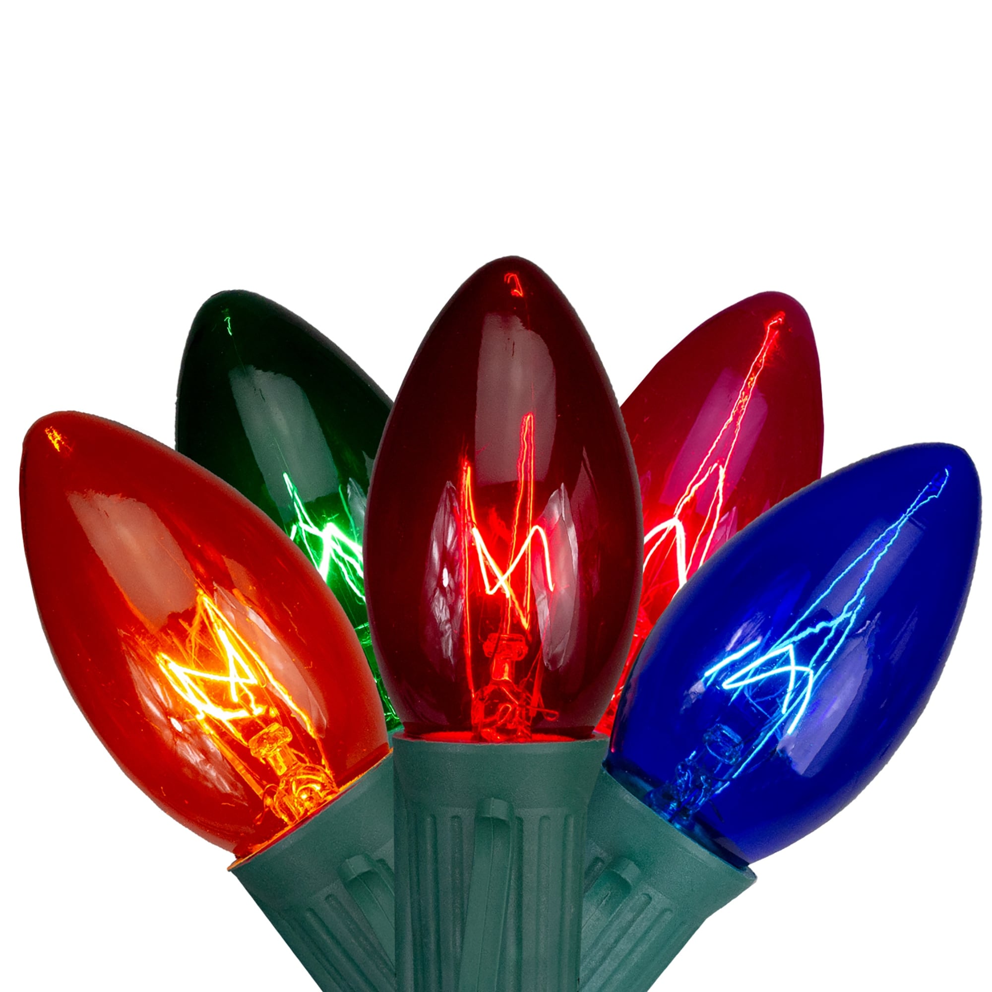 25-Count Transparent Multi-Color C9 Twinkle Christmas Light Set 24ft Green Wire - 24'