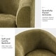 preview thumbnail 69 of 106, Cuenca Modern Living Room Wooden Upholstered 360° Swivel Barrel Chair with Metal Base and Wide Backrest