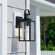 preview thumbnail 1 of 13, Medinah Motion Sensor Dusk to Dawn Outdoor Wall Light Clear Glass - 5-in. W x 13.25-in. H x 6.5-in. D Textured Black - 5-in W x 13.25-in H x 6.5-in D
