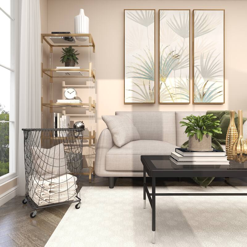 CosmoLiving by Cosmopolitan 26x16 Metal Rolling Storage Basket - 16"L x 16"W x 24"H