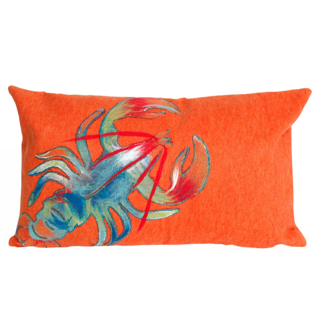 Liora Manne Visions II Lobster Indoor/Outdoor Pillow Orange 12"X20"