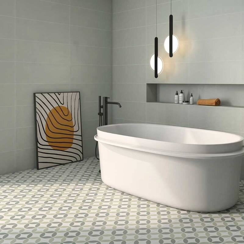 Twinkle 9x9 Matte Porcelain Encaustic Tile - Floor, Wall, Backsplash
