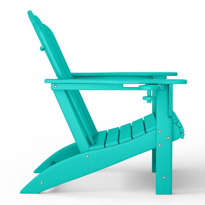 Aderson Outdoor Poly Adirondack Chair with Cupholders (Set of 2)