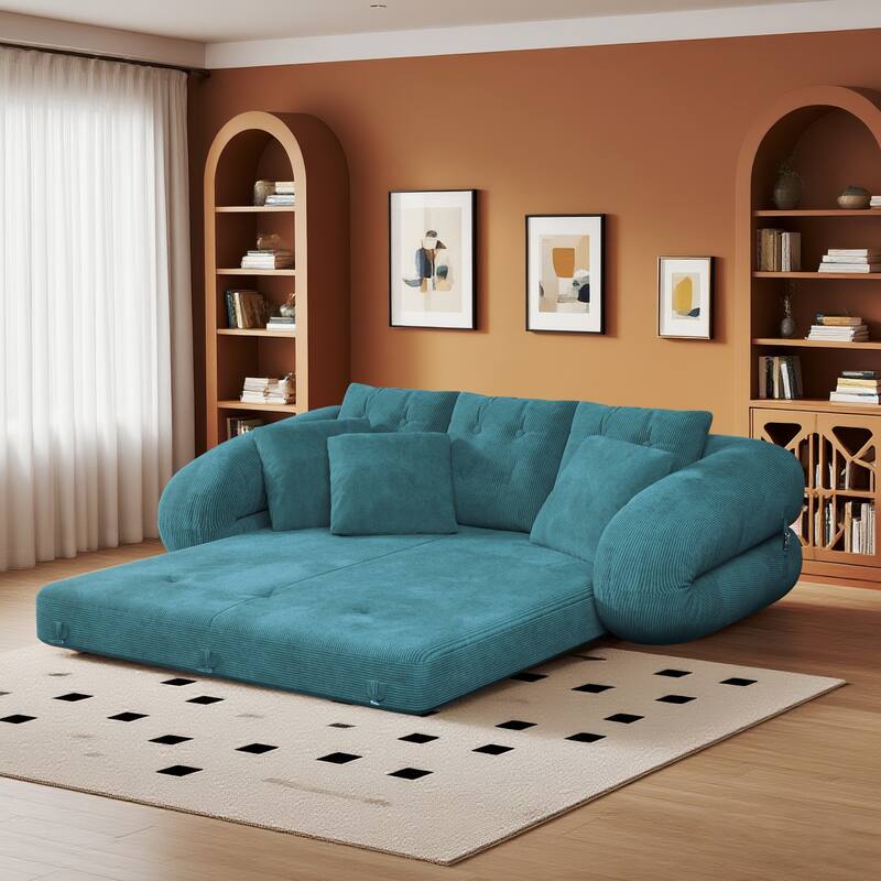 Foldable Corduroy Sleeper Sofa Bed