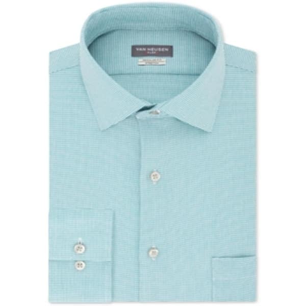 dress shirt van heusen Van Heusen Men's Long Sleeve Dress Shirt Regular Fit Large 16/16.5 Blu –  Casual Cache main image 1