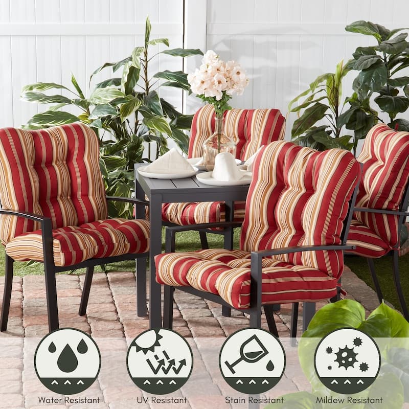 Outdoor Tufted Dining Chair Cushion (Set of 2)