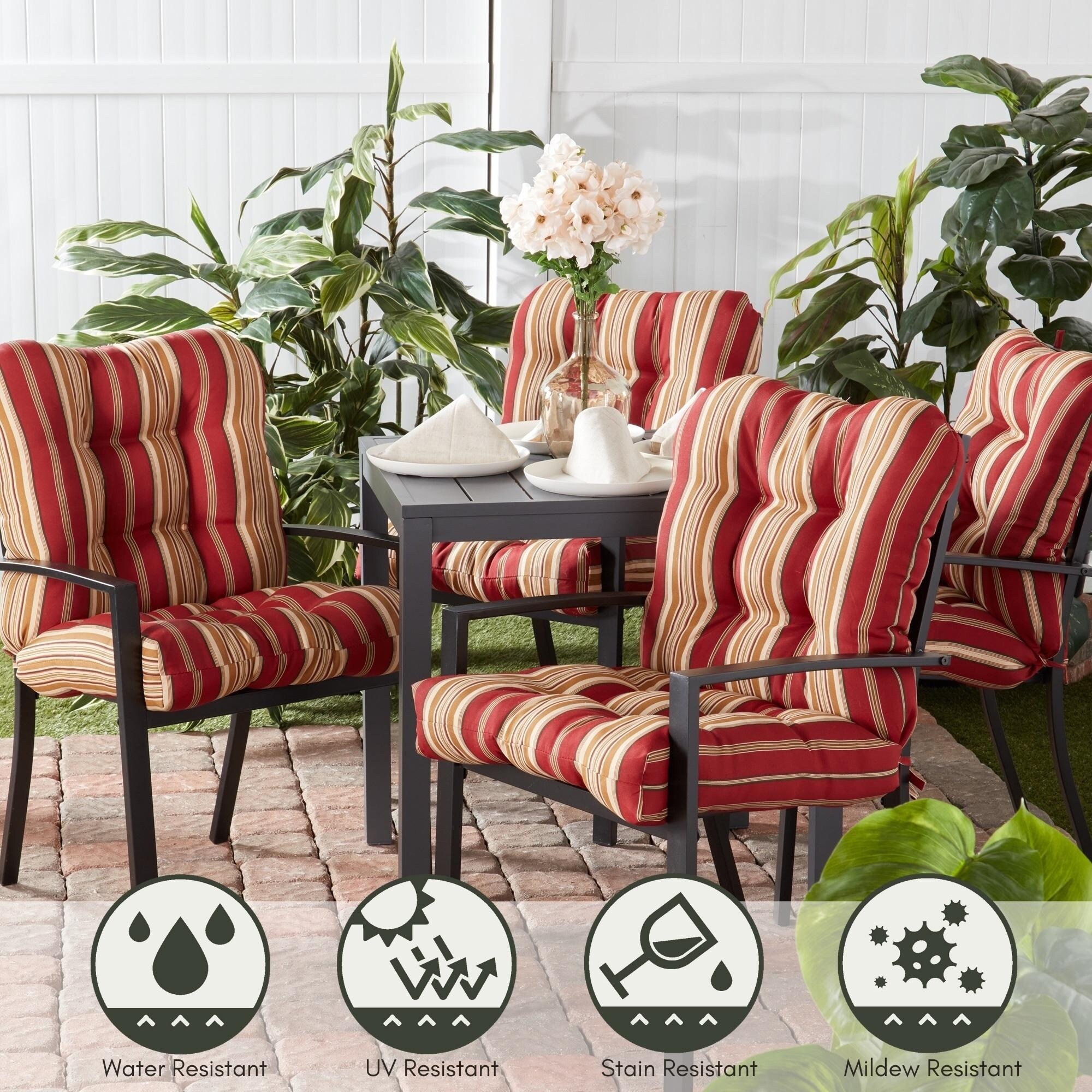 Outdoor Tufted Dining Chair Cushion Roma Floral