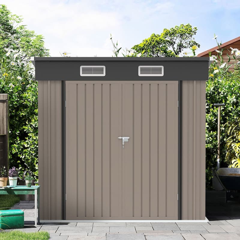 Upgrade 6 ft. W x 4 ft. D Galvanized Steel Outdoor Metal Storage Shed