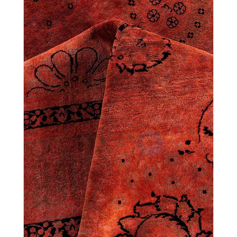 Contemporary Overdyed Wool Hand Knotted Area Rug - 6' 1" x 9' 4"