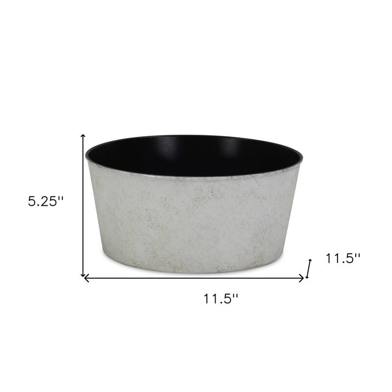 HomeRoots 12" Cream Recycled Plastic Indoor Outdoor Round Nursery Pot
