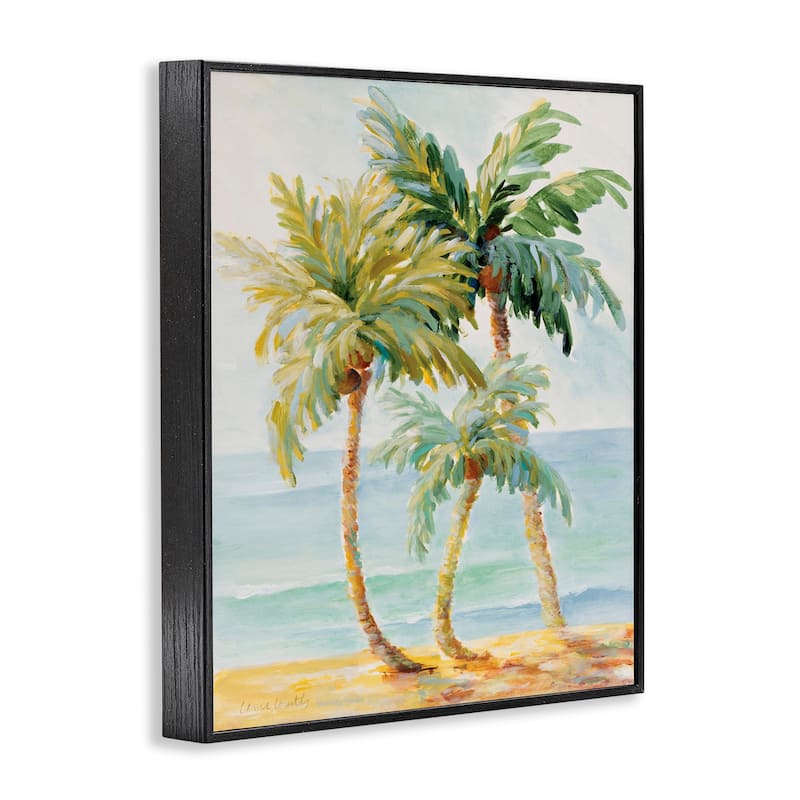 Stupell Tropical Palm Trees on Coastal Beach Sand Framed Giclee Texturized Art by Lanie Loreth