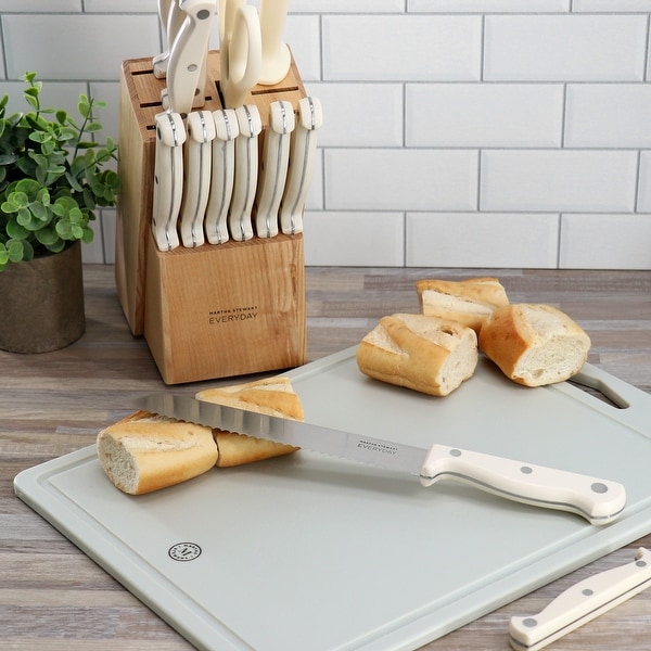 Martha Stewart Everyday 14 Piece Stainless Steel Cutlery and Wood