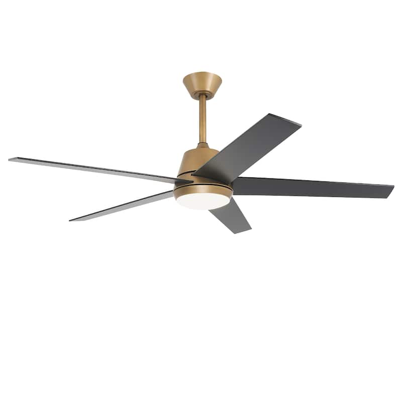 Vaczon 52" Gold Reversible Modern Smart LED Ceiling Fan with Light and App Comtrol