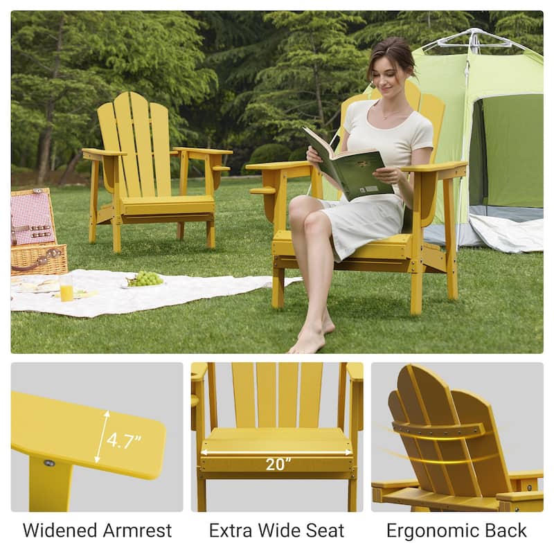 Outdoor HDPE Adirondack Chairs Outdoor Chair Plastic Lawn Chairs for Outdoor Use Set of 4