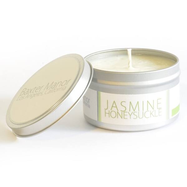 Shop Baxter Manor Modern Candle Jasmine Honeysuckle Overstock 11930237 7 Oz Tin