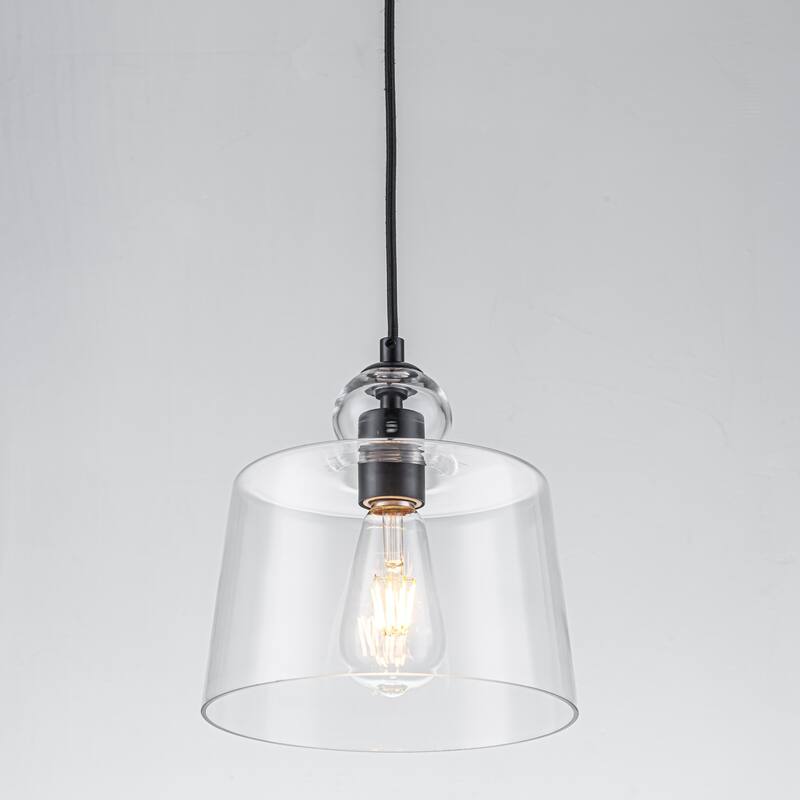 8.7" 1-Light Modern Mini Chrome/Gold/Matte Black Clear Glass Pendant Light for Kitchen Island Dining Room