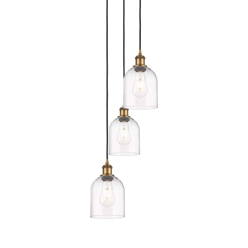 Innovations Lighting 113B-3P-30-12 Bella Pendant Bella 3 Light 12" - Brushed Brass / Clear