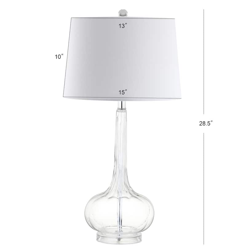 Diamante 28.5" Glass Teardrop LED Table Lamp, Pink (Set of 2) by JONATHAN Y