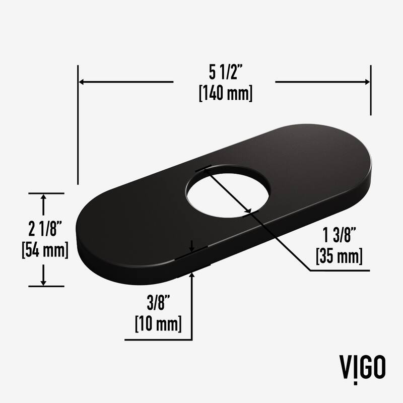 VIGO 5.5" L Bathroom Deck Plate in Matte Black