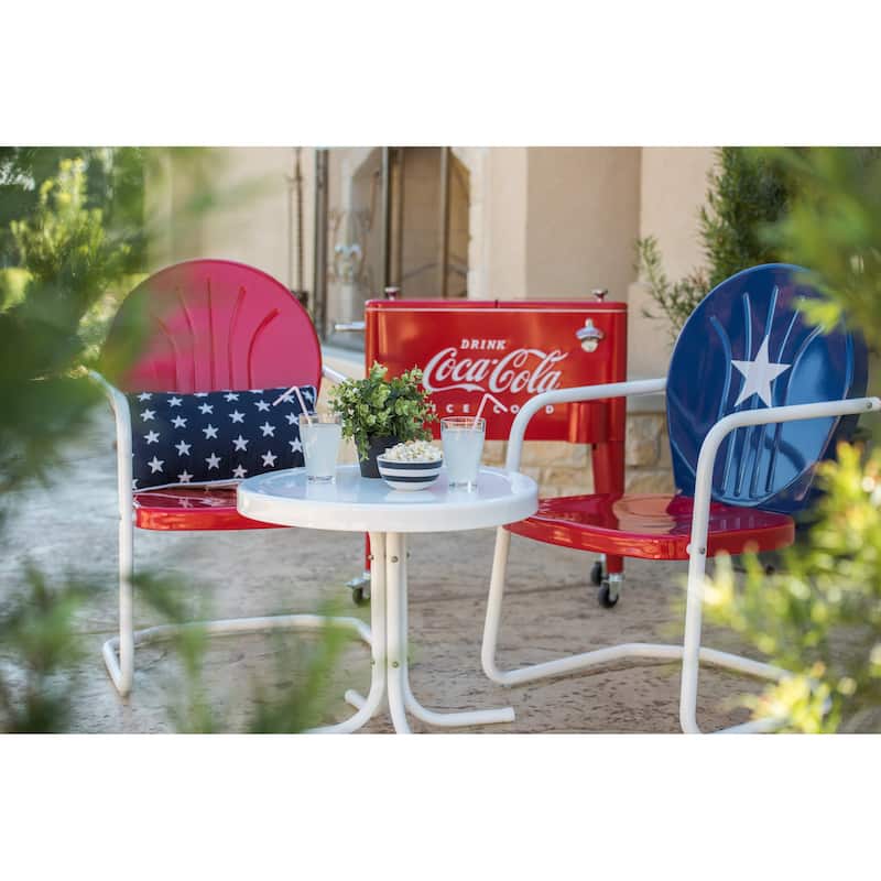 Leigh Country TX 93486 Metal Outdoor Adult Patio Chair Red