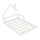 preview thumbnail 7 of 8, Full Size Wooden Floor Bed with House-shaped Headboard and Chimney Design