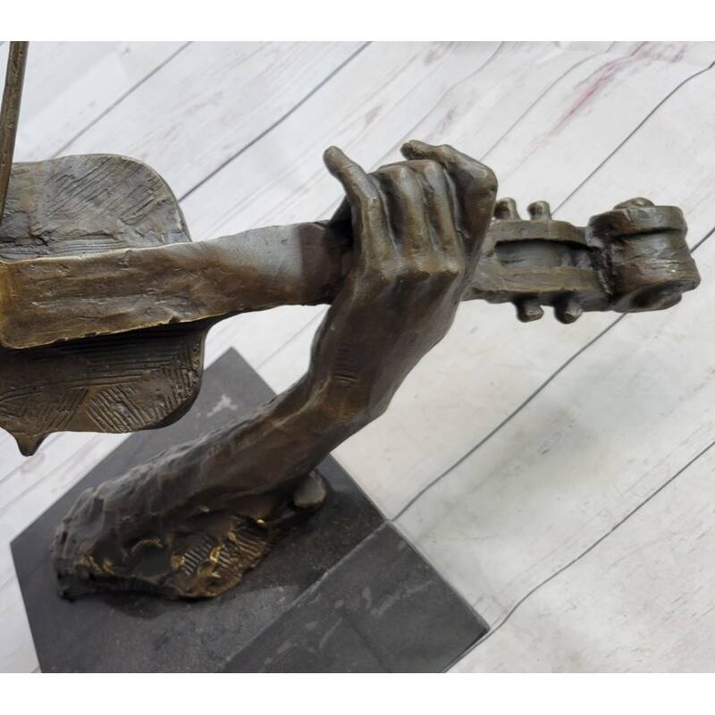 Abstract Modern Art Female Violin Fidler Player Bronze Marble Sculpture Statue