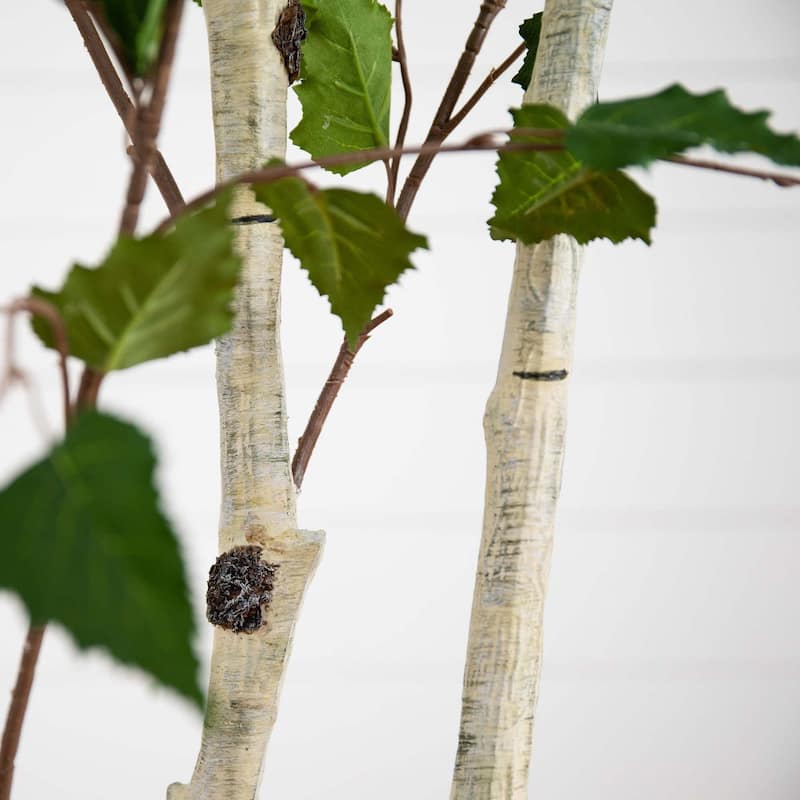 Potted Birch Artificial Tree - 7' - Green