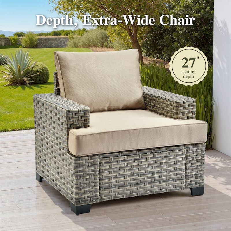 OVIOS 10-Piece T shaped 54" Fire Table Patio Conversation Set