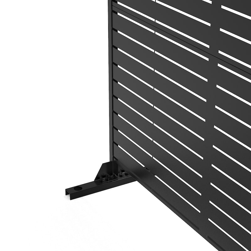 Outdoor Privacy Screen with Stand for Patio Garden Metal Fence