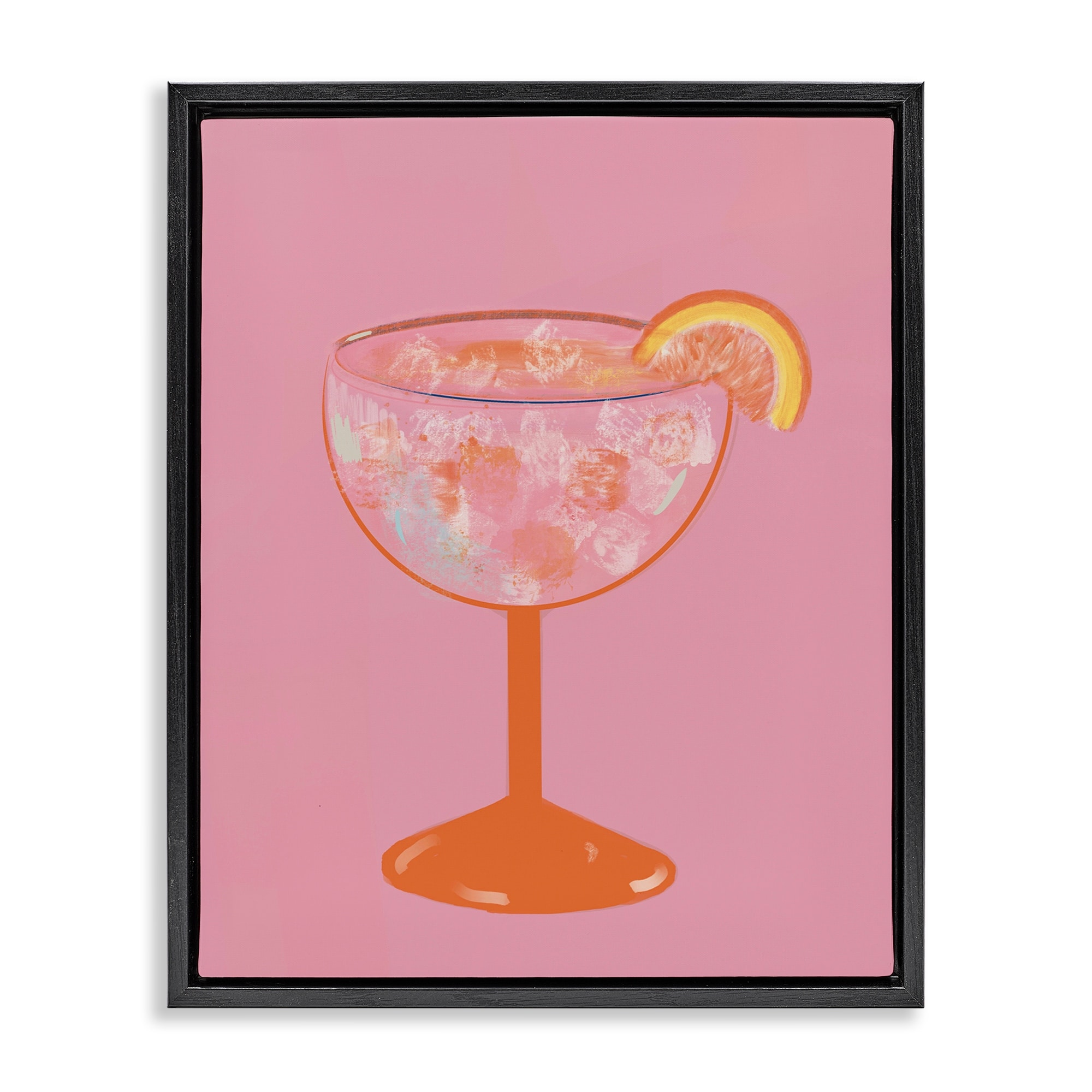 Stupell Paloma Glass over Pink Framed Floater Canvas Wall Art Design By Robin Maria