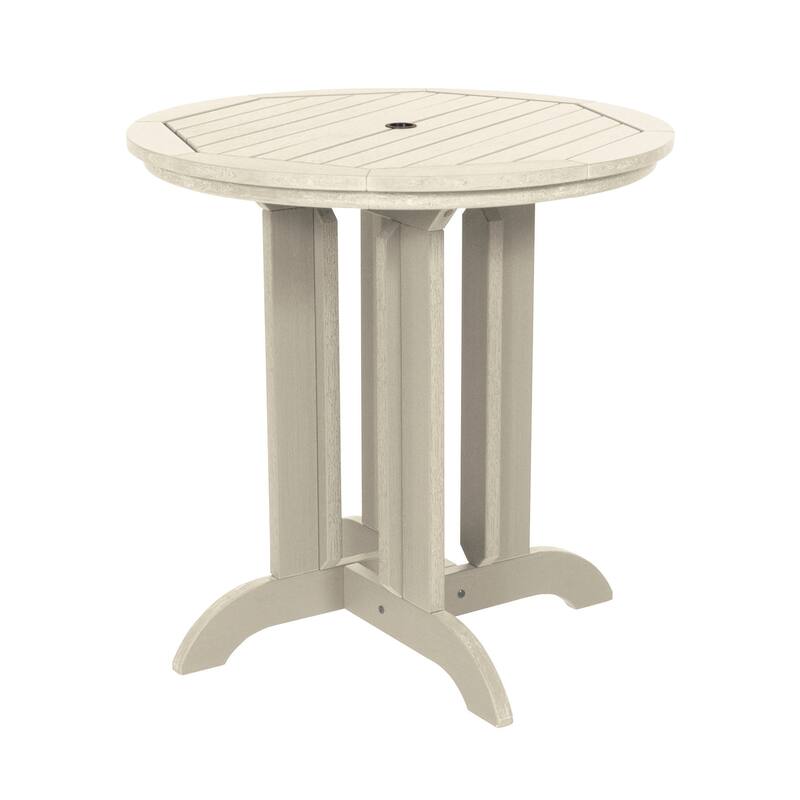 Highwood Commercial Grade 36" Round Counter Height Bistro Dining Table - Whitewash