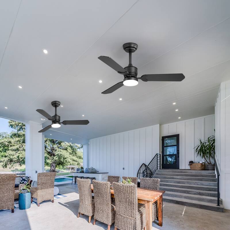 1/2 Set 42-in Integrated Ceiling Fan with LED Light and Remote(3 Reversible Blades）