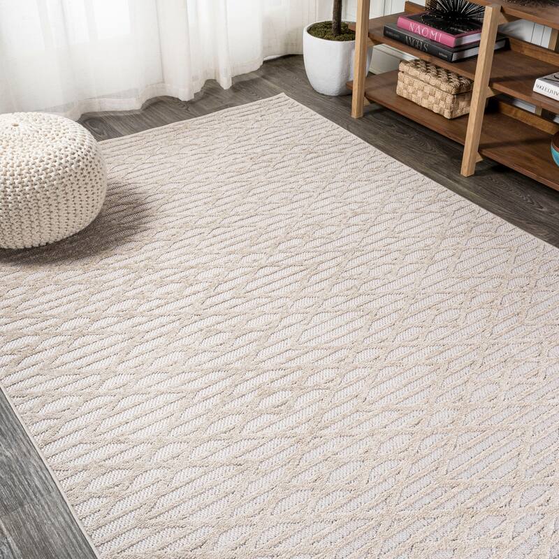 JONATHAN Y Jazz High-Low Pile Moroccan Diamond Modern Indoor/Outdoor Area Rug