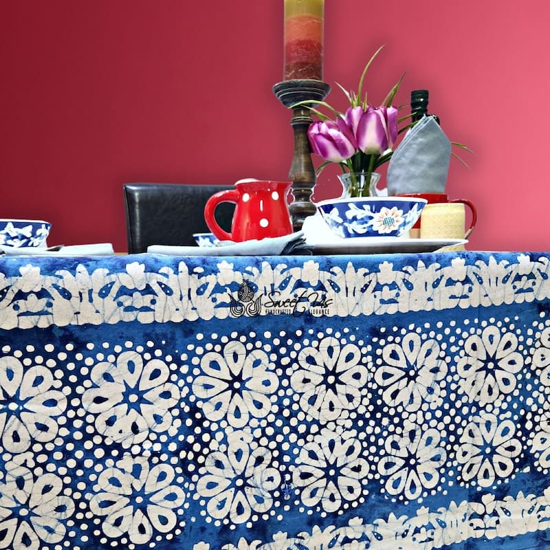 Cotton Batik Daisy Floral Tablecloth Collection