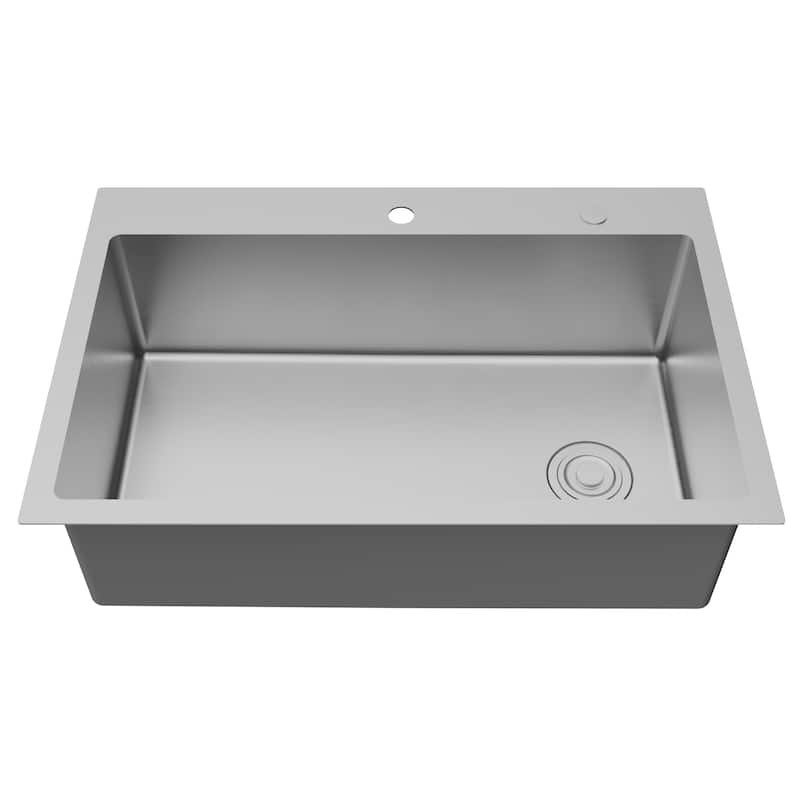 Karran Fusion Top Mount 33-in x 22-in Stainless Steel Extra-Large Single Bowl Kitchen Sink