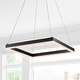 preview thumbnail 11 of 19, Nero Square Contemporary Modern Metal Integrated LED Chandelier, Black by JONATHAN Y 15.75"