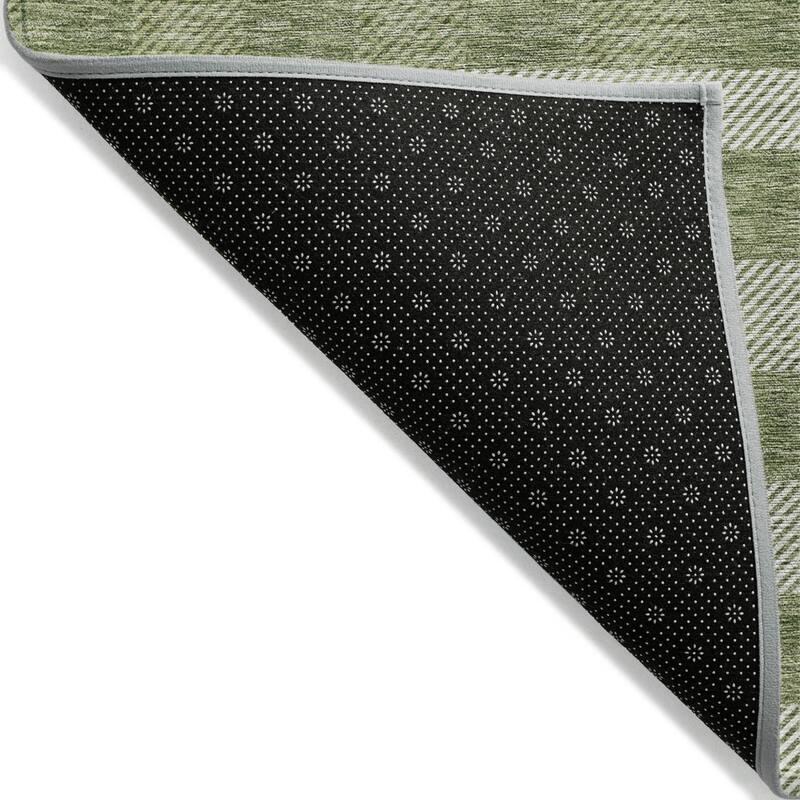 HomeRoots Plaid Transitional Rectangle Outdoor Rug