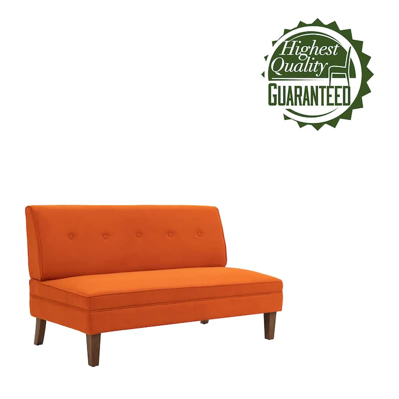 Porthos Home Svea Armless Loveseat Small Couch Sofa, Fabric, Rubberwood