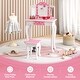 preview thumbnail 7 of 7, Kids Princess Makeup Dressing Table with Polka Dot Design for Pretend Play - 24" L x 11" W x 38.5" H