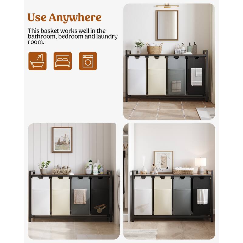 Laundry Sorter 112L/142L/170L Laundry Hamper Organizer Laundry Basket with Removable Bags