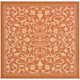 SAFAVIEH Courtyard Clarine Indoor/ Outdoor Waterproof Patio Backyard Rug - 7'1 x 7'1 Square - Terracotta/Natural