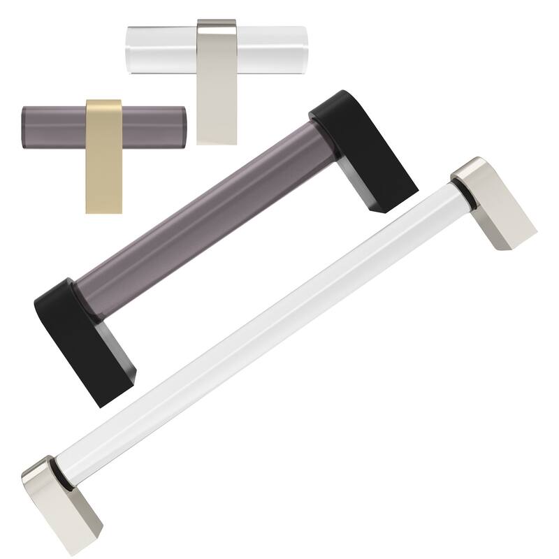 Hapny Home C02-CLR Clarity 2" Wide Solid Metal and Clear Acrylic